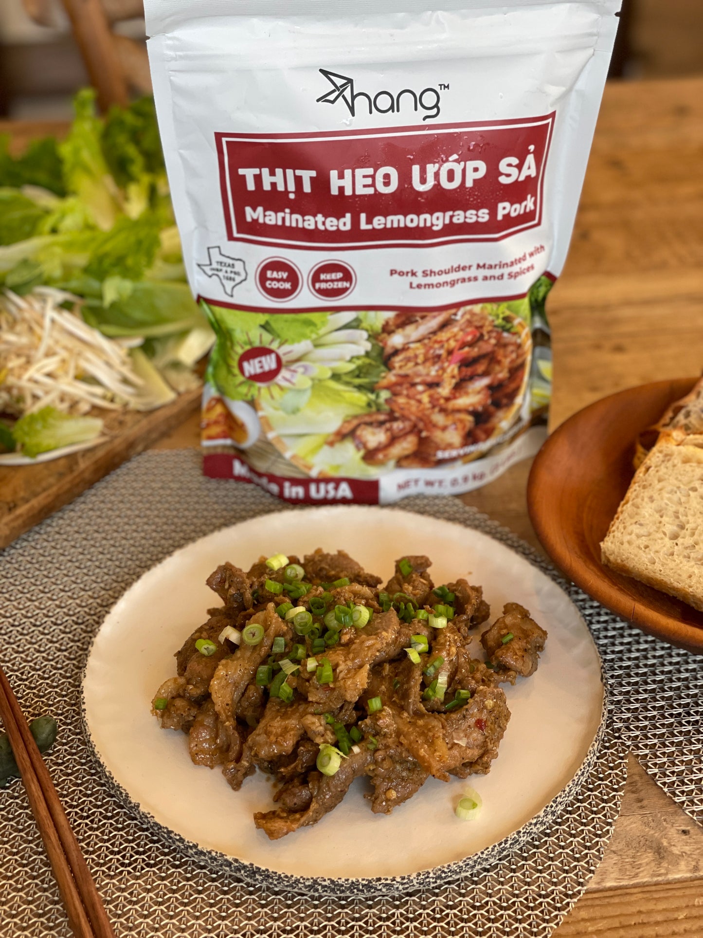 Marinated Lemongrass Pork 2lbs Bag - Thịt Heo Nướng Ướp Sả Gói 2lbs