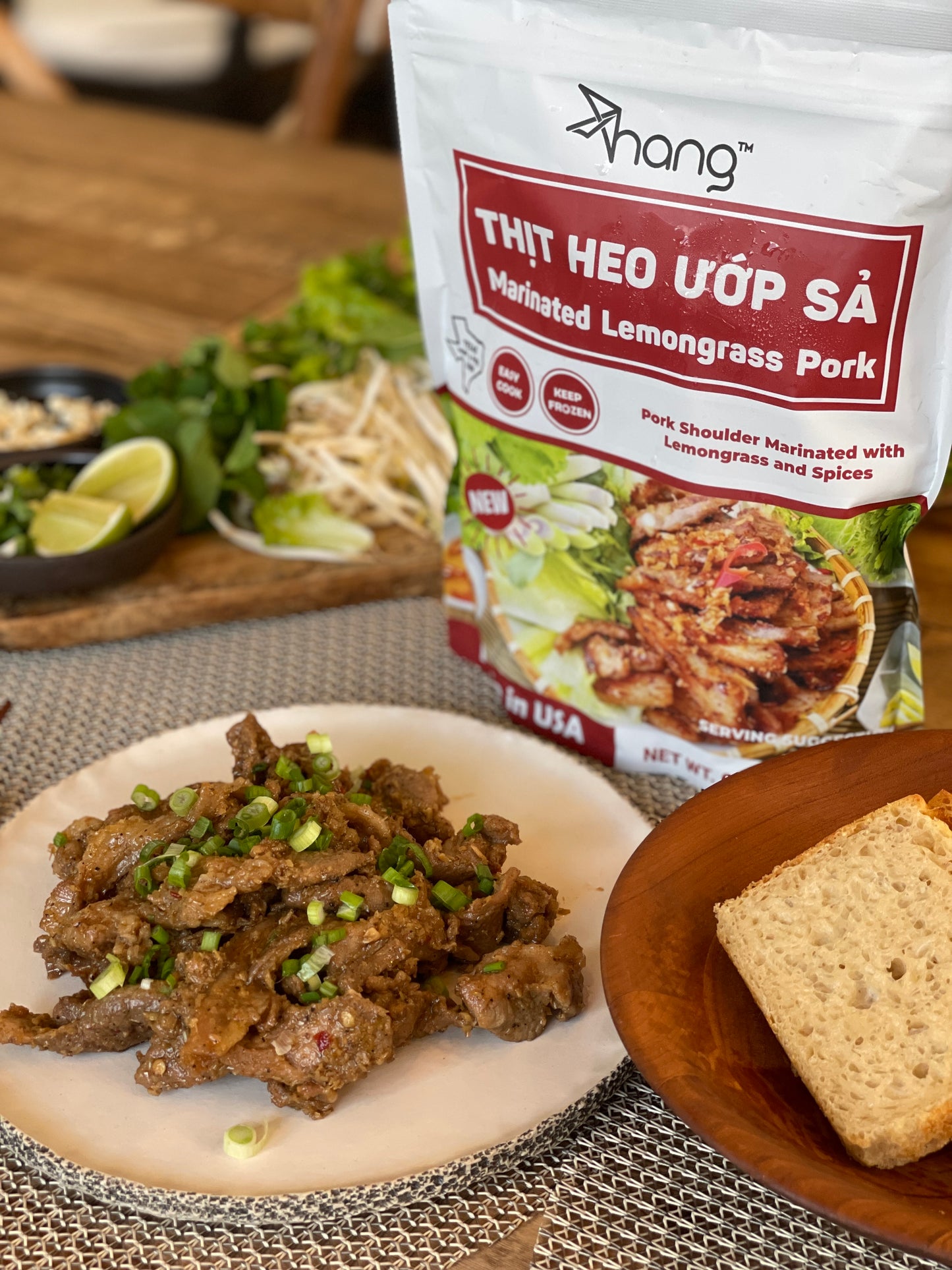 Marinated Lemongrass Pork 2lbs Bag - Thịt Heo Nướng Ướp Sả Gói 2lbs