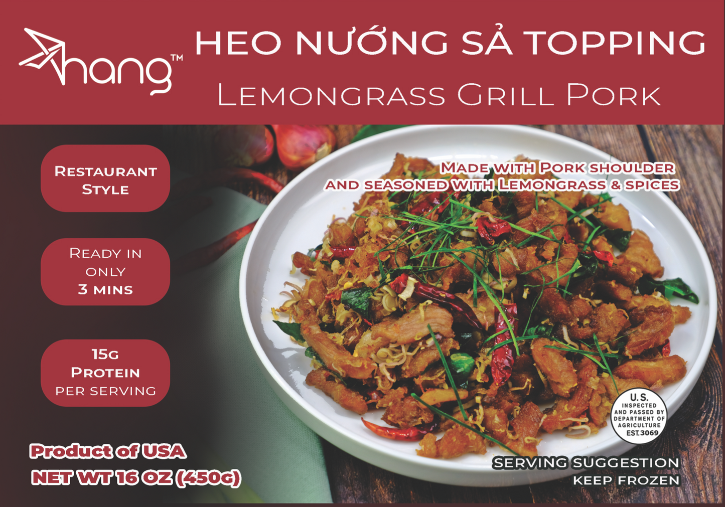 Lemongrass Grill Pork - Heo Nướng Sả Topping