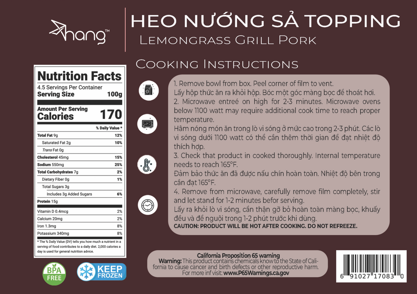 Lemongrass Grill Pork - Heo Nướng Sả Topping