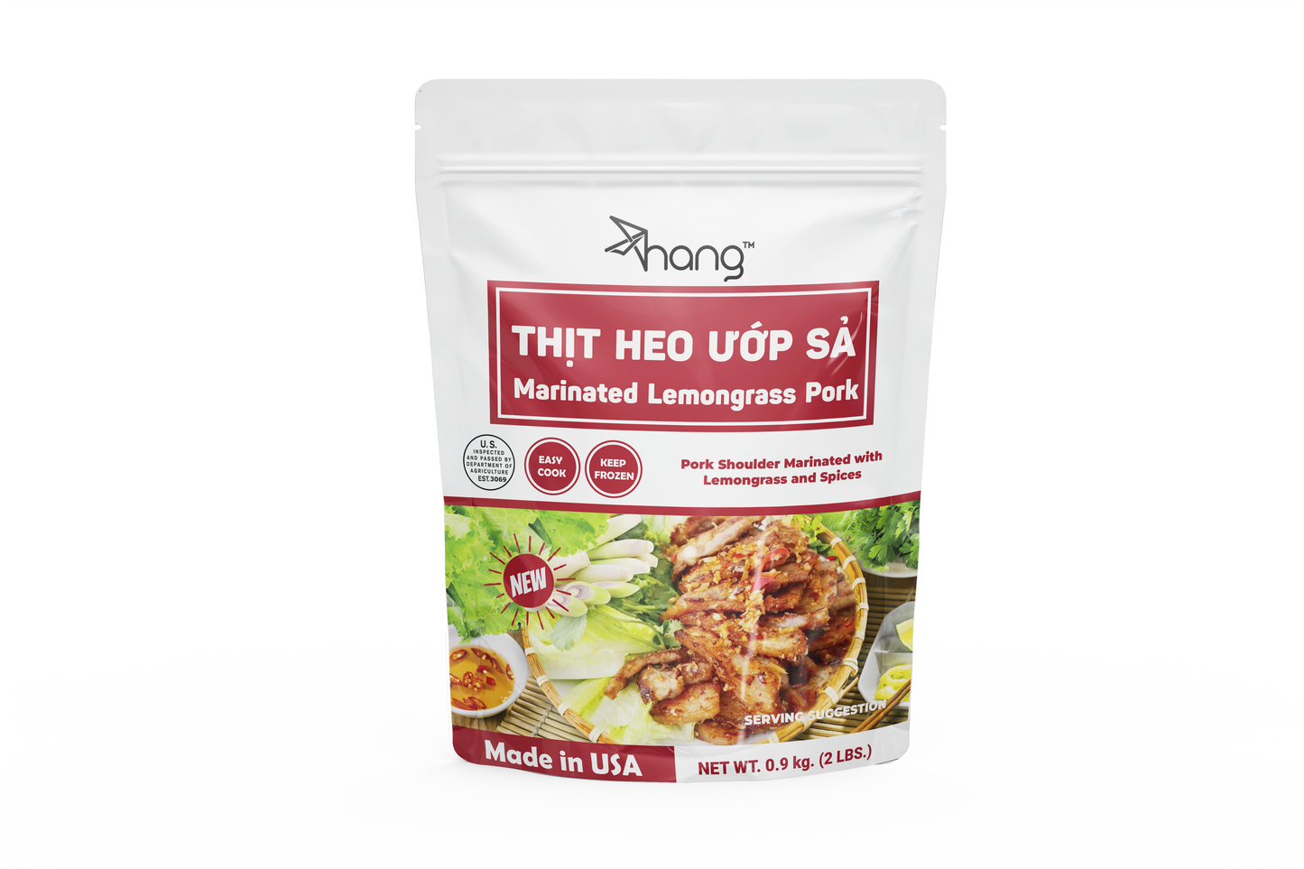 Marinated Lemongrass Pork 2lbs Bag - Thịt Heo Nướng Ướp Sả Gói 2lbs