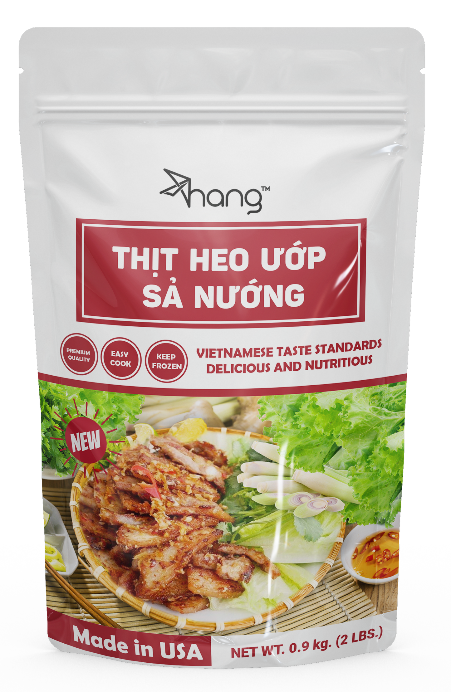 Marinated Lemongrass Pork 2lbs Bag - Thịt Heo Nướng Ướp Sả Gói 2lbs